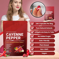 Capsules de piment de Cayenne en gélules molles, 240 unités, favorisant la santé des veines, du cœur et des vaisseaux sanguins, avec Vitamine E, D3+K2, Pépins de raisin, Hawthorne, Betterave, Berbérine