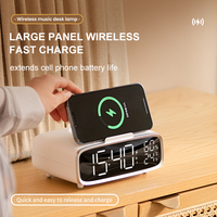 Tafel Klokken Nachtlampje Speaker 6 In 1 Draadloze Snellader Speaker, Draagbare 5W Kleine Bedsprekers Met Telefoonstandaard