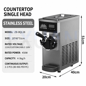 Machine à glace molle économique à saveur unique, petite et légère, pour usage commercial, distributeur automatique de glace molle - Product Image 3