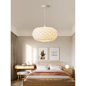 โคมไฟเพดานสไตล์มินิมอลสีครีมสำหรับห้องรับประทานอาหาร ห้องนอน ทางเข้า ห้องเด็ก โคมไฟระย้าและโคมไฟเพดานสุดชิค - Product Image 4