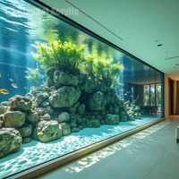 Aquarium rectangulaire transparent en acrylique de luxe moderne de 500 à 1000 gallons avec garantie de 10 ans pour l'élevage des poissons
