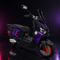 Moto électrique avec grand porte-bagages, moteur 3000W, batterie lithium 72V50AH, freinage avant et arrière, éclairage d'ambiance coloré