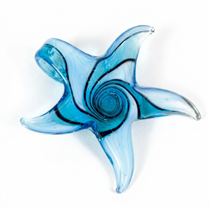 Pendentif étoile de mer en verre dichroïque style Murano, fait main, thème océan, grenat, composants de collier de bijoux chrétiens - Product Image 1