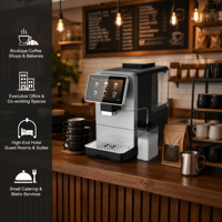Máquina de Espresso Automática Directa de Fábrica con Molinillo Integrado, 19 Bares, Espumador de Leche de Acero Inoxidable para Oficina y Restaurante