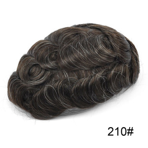 Prótesis Capilar Masculina de <span class=keywords><strong>Cabello</strong></span> 100% Natural AU, Peluca de Silicona para Hombre, Sistema de Reemplazo de Toupee <span class=keywords><strong>con</strong></span> Doble Nudo y Pegamento, <span class=keywords><strong>Cabello</strong></span> <span class=keywords><strong>Corto</strong></span> Chino - Product Image 5