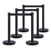 Poteau de guidage rétractable en acier inoxydable de haute qualité avec corde rouge, hauteur 950 mm, diamètre de base 320 mm, modèle Bank Meta