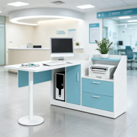 Poste de consultation médicale antibactérien avec tiroir verrouillable pour cliniques dentaires, pédiatriques, hôpitaux et bureaux