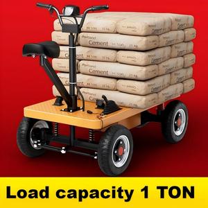 Транспортная тележка 1 тонна, четырехколесная, электрическая, для оптовой торговли, логистики, перемещения грузов, большая, устойчивая - Product Image 6