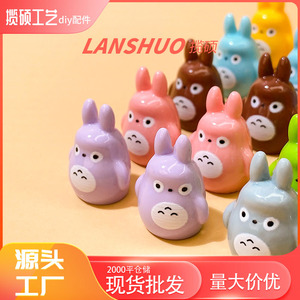 Mini Cartoon Totoro Animal Figurines Plastic Resin <b>Rabbit</b> Shape Home Decoration Mixed Colors 3D Miniature DIY Accessories - Product Image 4
