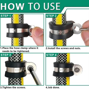 Stainless Steel Cable <b>Clamp</b> Kit 110pcs <b>C</b> Shape Rubber Coated Insulated For Cable Management 6-45mm - Product Image 3