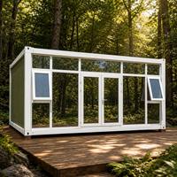 Boutique mobile transparente de luxe, maison conteneur modulaire en verre pour la vente au détail