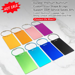 Bolsa de maleta de viaje de avión en blanco personalizada moderna con logotipo personalizado al por mayor etiqueta de equipaje de aluminio y metal para grabado - Product Image 2