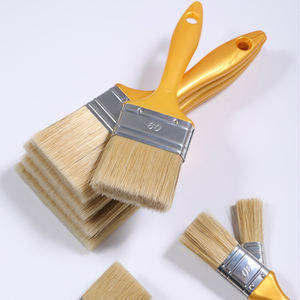 Pinceau plat de coupe de qualité bricolage avec poils synthétiques souples personnalisable OEM pour les outils de <span class=keywords><strong>maçonnerie</strong></span> de teinture de peinture - Product Image 4