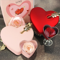 Boîte de rangement à bijoux Sunshine pour la Saint-Valentin, design floral imprimé en forme de cœur, pour piercing unique