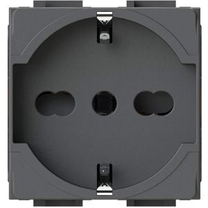 4Box Prise murale Schuko P40 230 V AC standard avec mise à la terre en plastique pour Bticino LivingLight Anthracite - Product Image 2