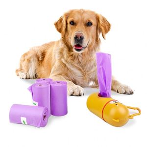 Sacs à déjections canines compostables personnalisés de haute qualité avec logo imprimé, sacs biodégradables pour excréments d'animaux avec surface gaufrée - Product Image 1