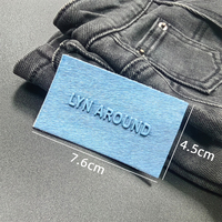 Jeans pour hommes de haute qualité, patch en cuir de crin, étiquette de logo de lettre en métal