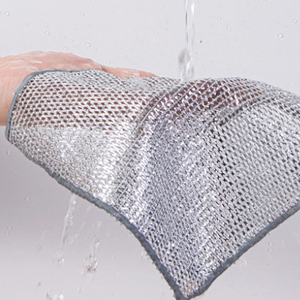 再利用可能な焦げ付き防止オイルクリーニングクロス厚くて傷のないワイヤーふきんシルバーワイヤーふきんラグ - Product Image 3