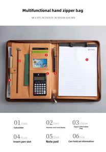 Porte-documents A4 personnalisé avec logo, calculatrice intégrée et fermeture éclair, idéal pour les managers commerciaux – Vente en gros - Product Image 3