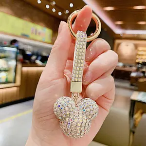 الأكثر مبيعا جميل تصميم الإناث زخرفة الهدايا ميدالية مفاتيح كريستال تشاي