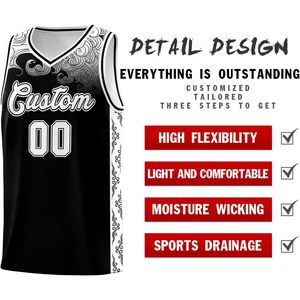 Camisetas de baloncesto para hombres jóvenes personalizadas, conjuntos de pantalones cortos de uniforme de equipo personalizados con estampado de nombre y número - Product Image 2