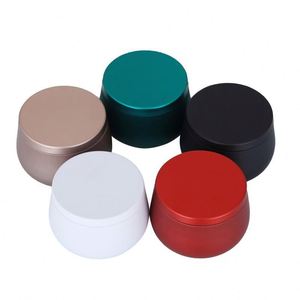 Wholesale 4OZ 8OZ Luxury Empty <b>Red</b> White Black Brown Green Tinplate Jars Screen Printing for <b>Candle</b> Screw Cap Lids 100pcs Carton - Product Image 2