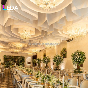 Decoración de Techo Colgante Ondulado de Papel Texturizado Francés Personalizado LEDA, Techo Curvo Blanco para Bodas, Salones de Banquetes, Vestíbulos de Hoteles - Product Image 6