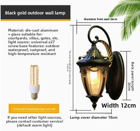 feuille d'érable inversée-or noir 12w led