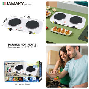 <span class=keywords><strong>Plaque</strong></span> chauffante électrique double tout usage 1500W en acier galvanisé, <span class=keywords><strong>cuisson</strong></span> polyvalente, double <span class=keywords><strong>plaque</strong></span> chauffante - Product Image 3