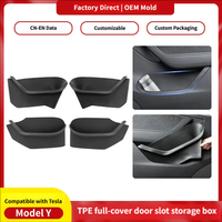 Pour Tesla Model 3 Model Y, conteneur de rangement de porte étanche en TPE, doublure de poche de porte, plateau latéral de siège, support pour articles divers