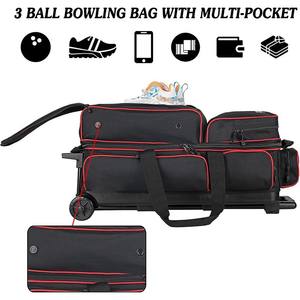 Bolsa <span class=keywords><strong>de</strong></span> Transporte para Bolas <span class=keywords><strong>de</strong></span> Boliche Unisex Personalizada <span class=keywords><strong>de</strong></span> Alta Calidad con Cierre <span class=keywords><strong>de</strong></span> Cremallera, <span class=keywords><strong>Tres</strong></span> Compartimentos Separados, Multifuncional y Práctica - Product Image 4