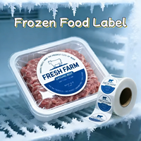 Étiquette adhésive personnalisée en rouleau pour congélateur avec logo doré, pour emballage de viande surgelée et aliments gourmets haut de gamme