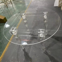 4ft Transparente Acryl-Kuchen-Hochzeits-Esstische Möbel Rund 4