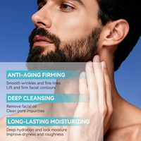KORMESIC - Set de Cuidado Facial y de la Barba para Hombre de Marca Propia, Crema Hidratante Reafirmante de Larga Duración, Suero Limpiador, Productos para el Cuidado de la Piel