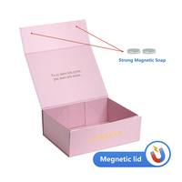 Falt schachtel Benutzer definierte Luxus Golden Logo Rosa Papier boxen Zusammen klappbare 2mm dicke Papp Geschenk box Magnet geschlossen Matt Laminierung