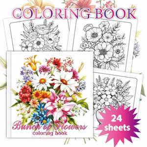 Libro para Colorear: Flores y Mariposas para Adultos - 24 Páginas de Hojas, Graffiti Decorativo DIY, 2025 - Product Image 2