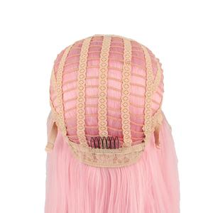 Celebrità 150% densità capelli sintetici da 26 pollici con parrucche anteriori in pizzo rosa con attaccatura dei capelli naturale - Product Image 5