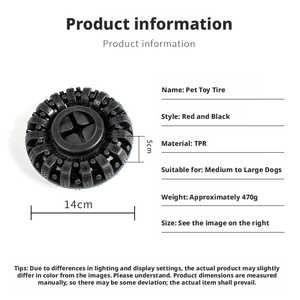 Jouet à mâcher pour <span class=keywords><strong>chien</strong></span> en caoutchouc naturel durable en forme de pneu, distributeur de friandises, nettoyeur de dents pour mâcheurs agressifs, soulagement de l'anxiété - Product Image 6