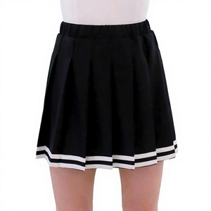 Minifalda plisada de cintura alta para mujer, con cintura elástica, dobladillo a rayas, estilo preppy Y2K, corte en A, marca privada, venta al por mayor - Product Image 4