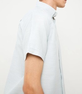 Classic Men's Cotton Woven <b>Shirt</b> Regular Fit <b>Short</b> <b>Sleeve</b> Dobby Design Breathable Casual <b>Dress</b> Teenagers Size XL 100% Summer - Product Image 5