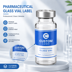 Biotech Style Custom Logo Self Adhesive Bottle <b>Labels</b> Suitable for Peptide Specimen Xilin Vial Batch Classification - Product Image 1