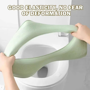 Funda de asiento de inodoro impermeable en forma de V al por mayor, lavable, con cojín de espuma, para baño y hogar - Product Image 5