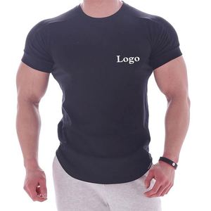 Camiseta deportiva informal para hombre, prenda de vestir, con dobladillo curvo y estampado personalizado, para gimnasio y Fitness - Product Image 6