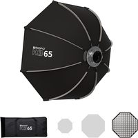 Triopo K3-65 Boîte à lumière octogonale pliable à chargement rapide de 65 cm avec grille, portable pour montage Bowens, compatible LED et flash