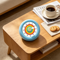 Minuteur visuel mécanique analogique rotatif à chiffres pour enfants, 60 minutes, avec aimant, pour restaurant, table, bureau, cuisine, étude, cadeau, tour de magie