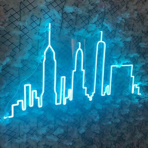 Lumière murale LED effet ciel nocturne néon de la ville |   Enseigne néon bleue personnalisée pour la décoration de bars, cafés et salles de <span class=keywords><strong>jeux</strong></span> - Product Image 2