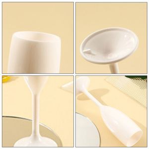 Verre à vin en plastique PP de 6 oz avec logo personnalisé, design moderne, champagne pour fête, bar, maison - Product Image 3