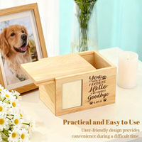 Caja de Recuerdo para Mascotas de Madera, Urna para Cenizas o Portafotos para Gatos y Perros, Urna de Madera para Mascotas