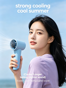 พัดลมมือถือขนาดเล็กน้ำหนักเบา 151 กรัม 40000RPM แรงลมทรงพลัง จอแสดงผลดิจิตอล LED พัดลมพกพา USB สำหรับการเดินทาง กีฬา กลางแจ้ง - Product Image 4