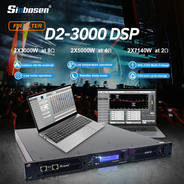 Professional Audio 1U Rack Mount Control on PC Class D 2Ch Amp Rock Power Amplifier
